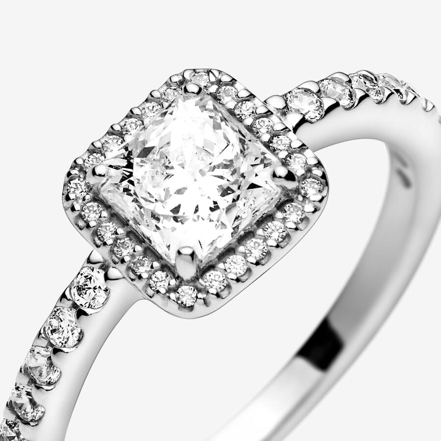 Square Sparkle Halo Ring - Image 2
