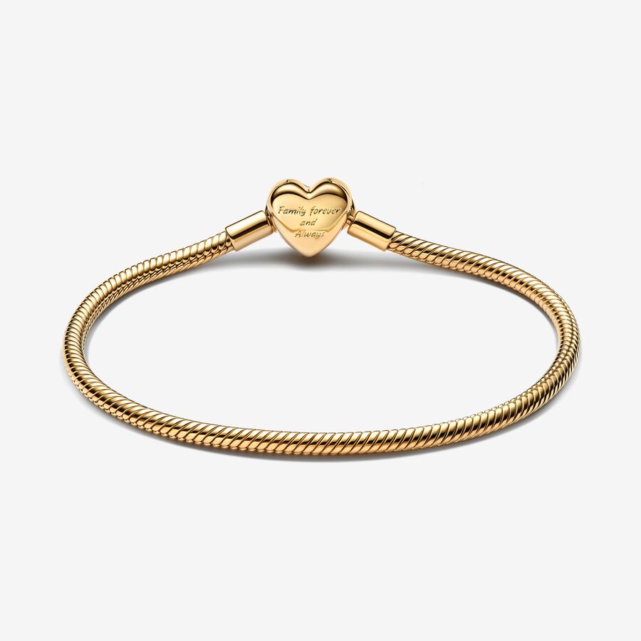 Sparkling Infinity Heart Clasp Snake Chain Bracelet - Image 2