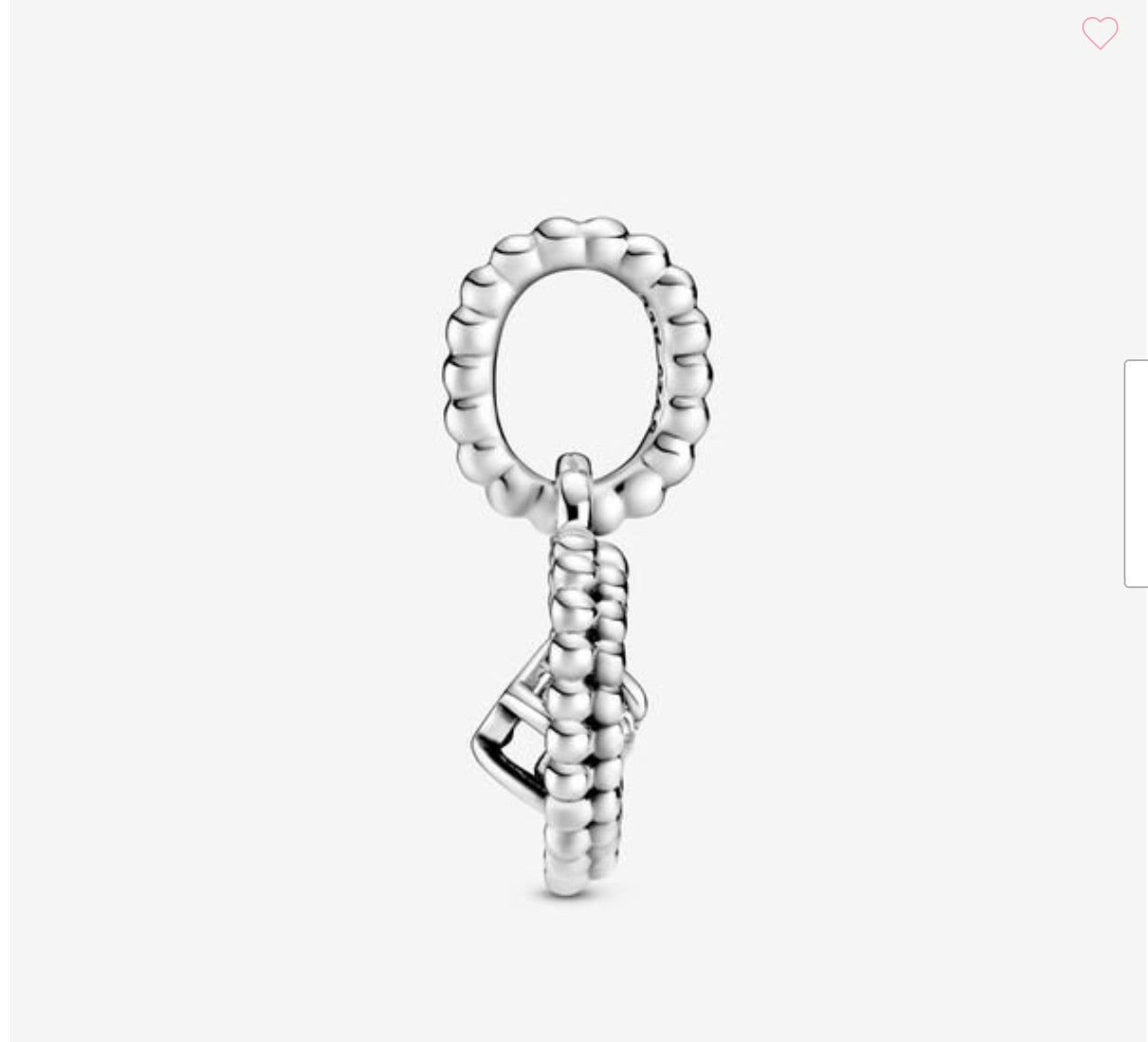 Milky White Beaded Heart Dangle Charm (April) - Image 2