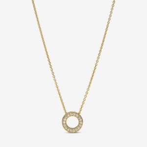 Logo Pave Circle Collier Necklace - SHINE