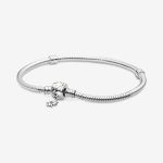 Moments Flower Clasp Snake Chain Bracelet