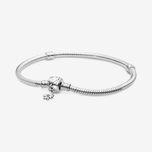 Moments Flower Clasp Snake Chain Bracelet
