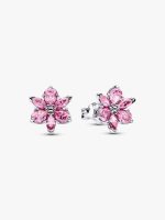 Herbarium Sparkling Pink Flower Stud Earrings