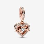 14k Rose Gold-plated Heart & Mom Dangle Charm