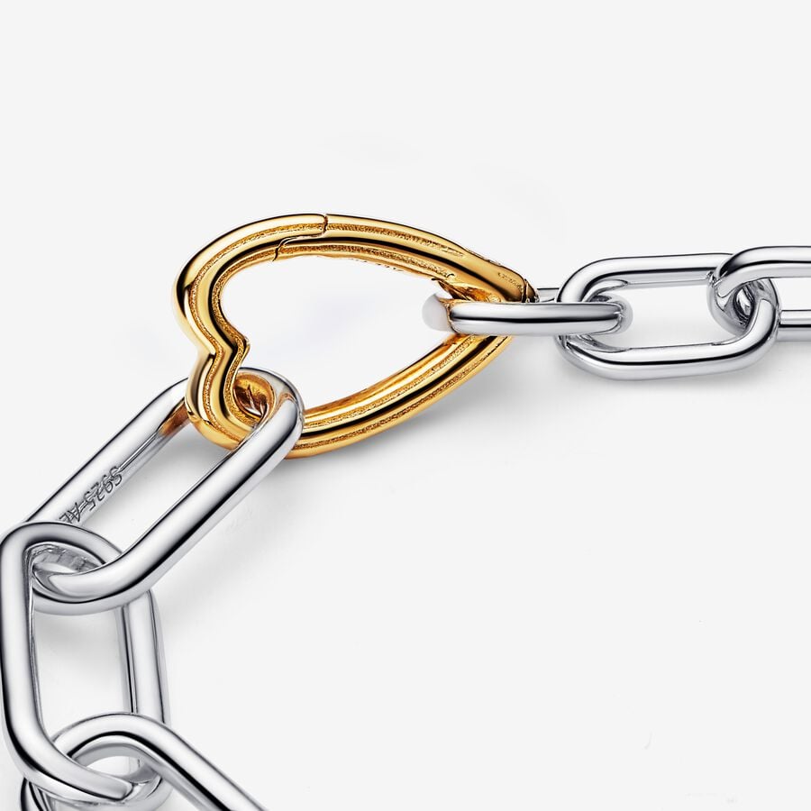 Two-tone Heart Openable Link Chain Bracelet - Image 3