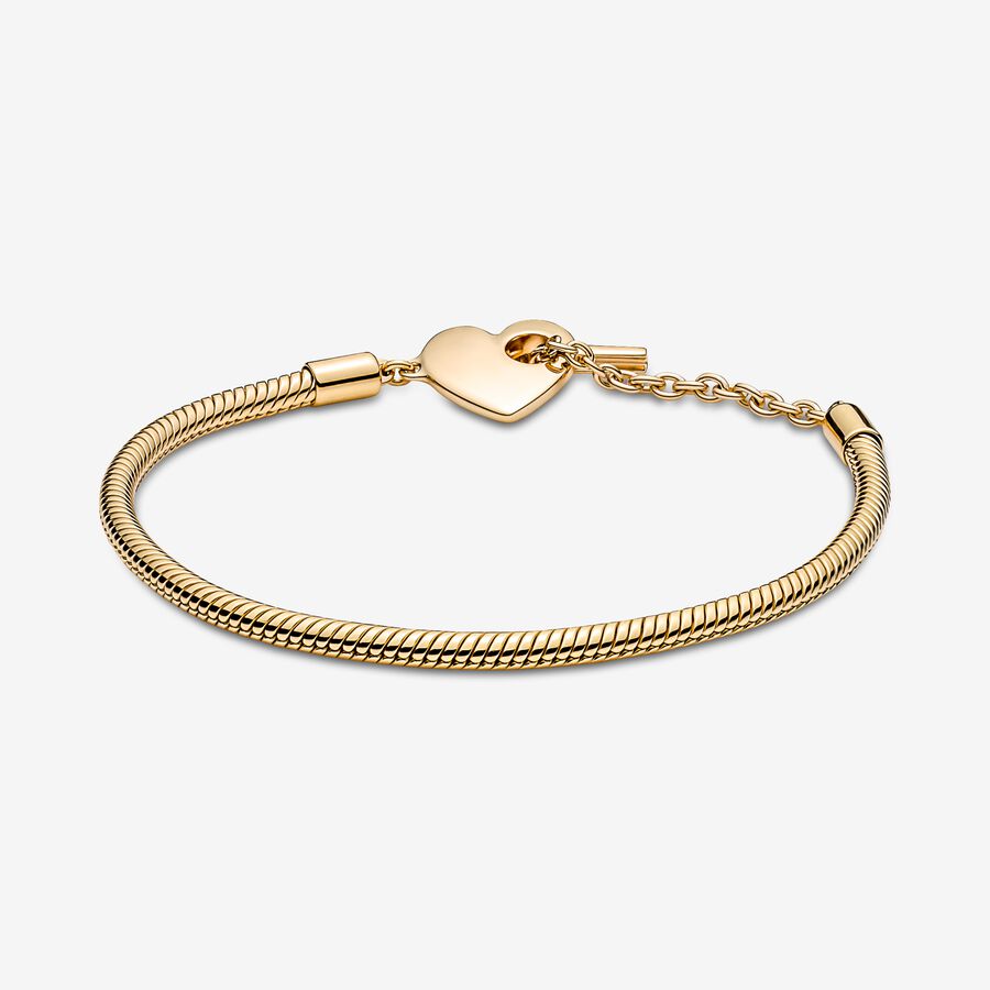 Moments Heart T-Bar Snake Chain Bracelet - Image 2