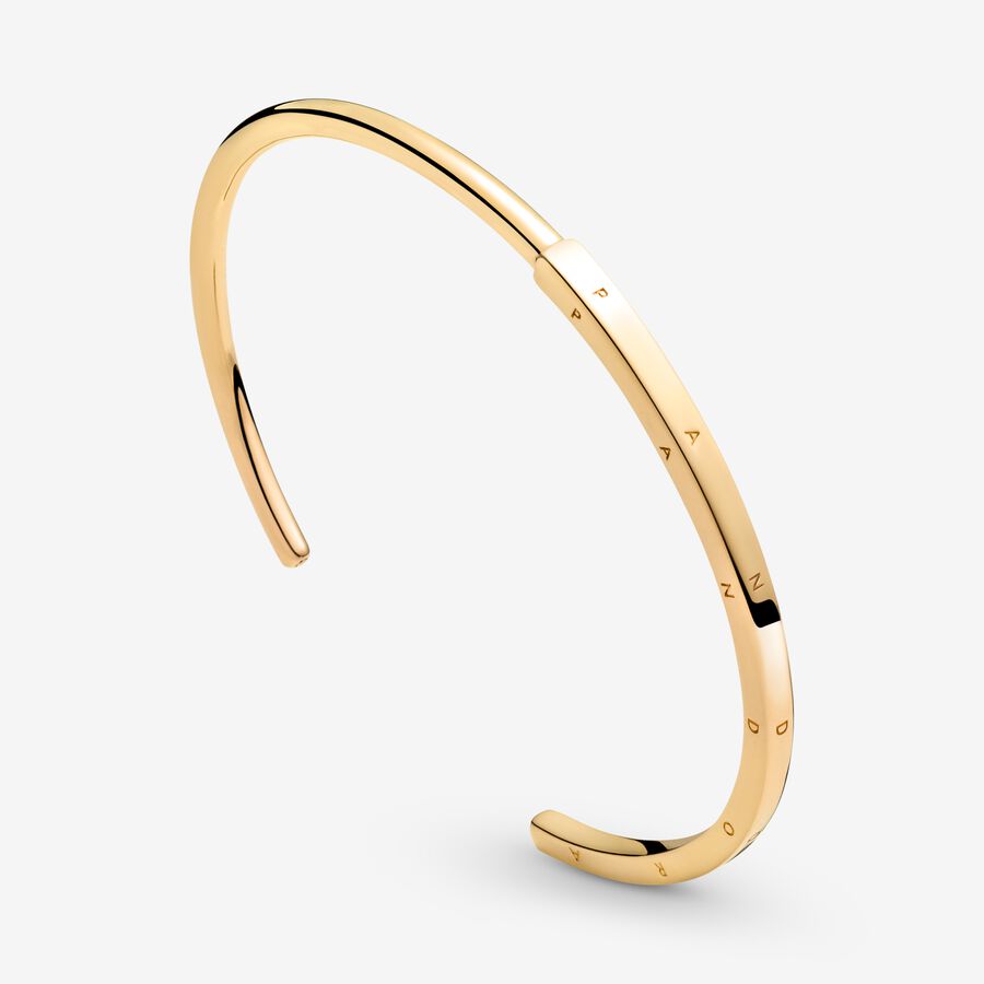 Signature I-D Open Bangle Gold plated