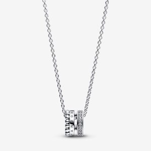 Signature Logo Pavé & Beads Pendant & Necklace
