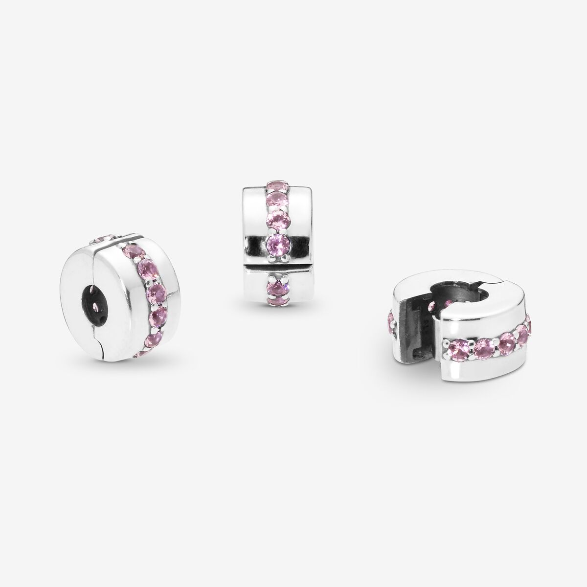 Pink Sparkling Row Clip Charm - Image 3