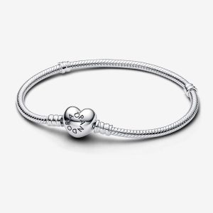 Sterling Silver with Heart Clasp