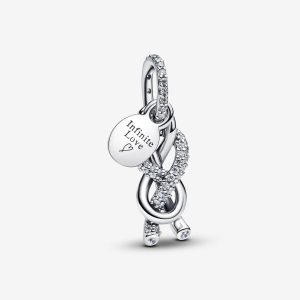 Pavé Infinity Knot Dangle Charm