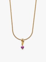 14k Gold Plated February Birthstone Necklace Set