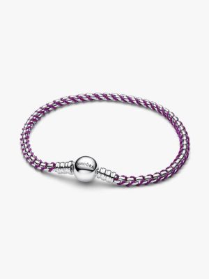 Purple Cord Box Chain Bracelet