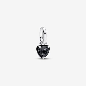 Black Chakra Heart Mini Dangle Charm