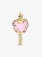 Opalescent Pink Love Key Large Dangle Charm