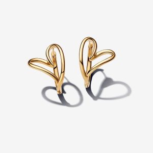 Organically Shaped Heart Hoop Earrings