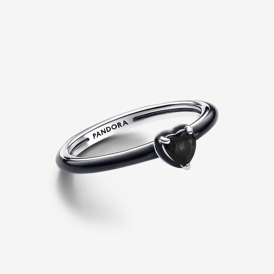 Black Chakra Heart Ring - Image 2