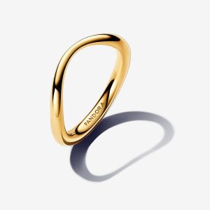 Organically Shaped Stacking Rings Gold plated