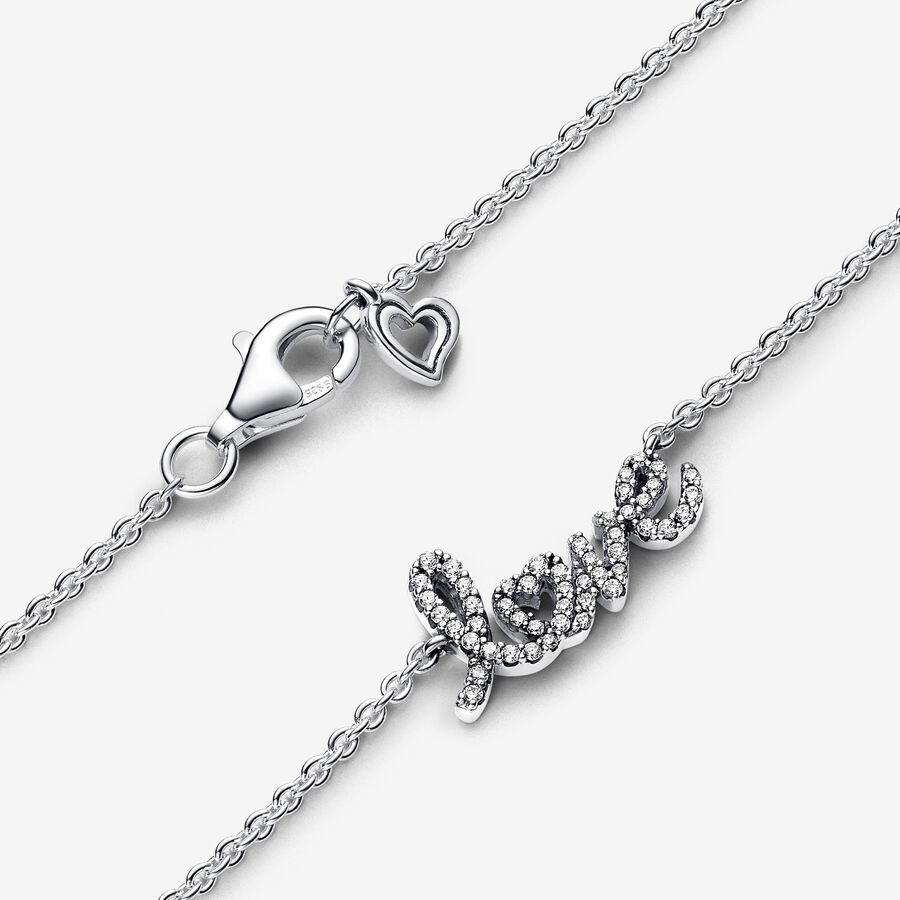 Sparkling Handwritten Love Collier Necklace - Image 3
