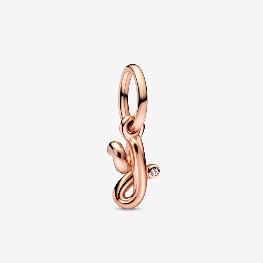 Letter Y Script Alphabet Dangle Charm