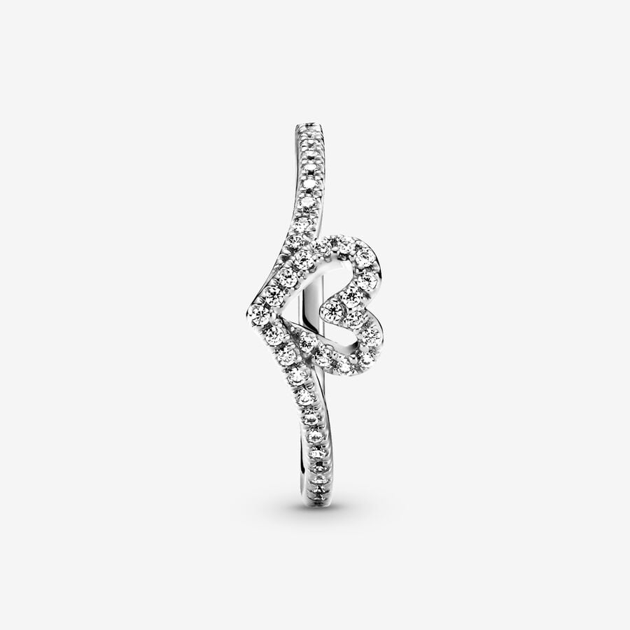 Sparkling Wishbone Heart Ring - Image 4