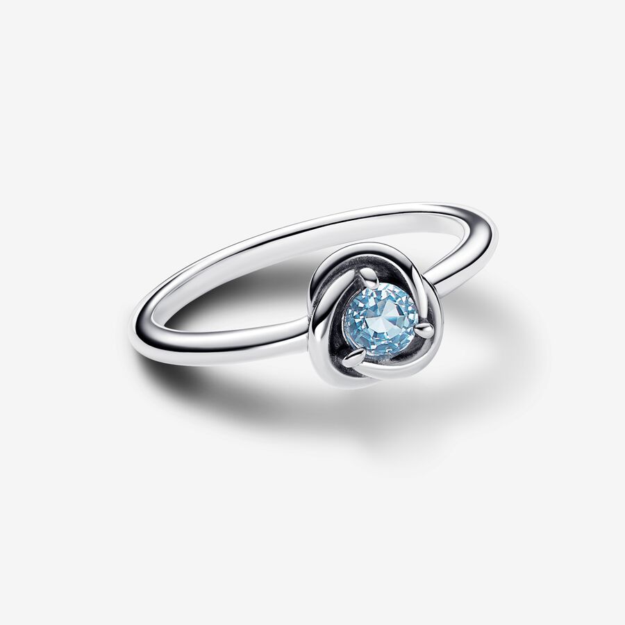 March Sea Aqua Blue Eternity Circle Ring - Image 2