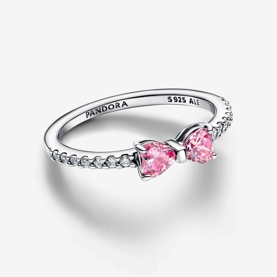 Sparkling Pink Bow Ring - Image 3