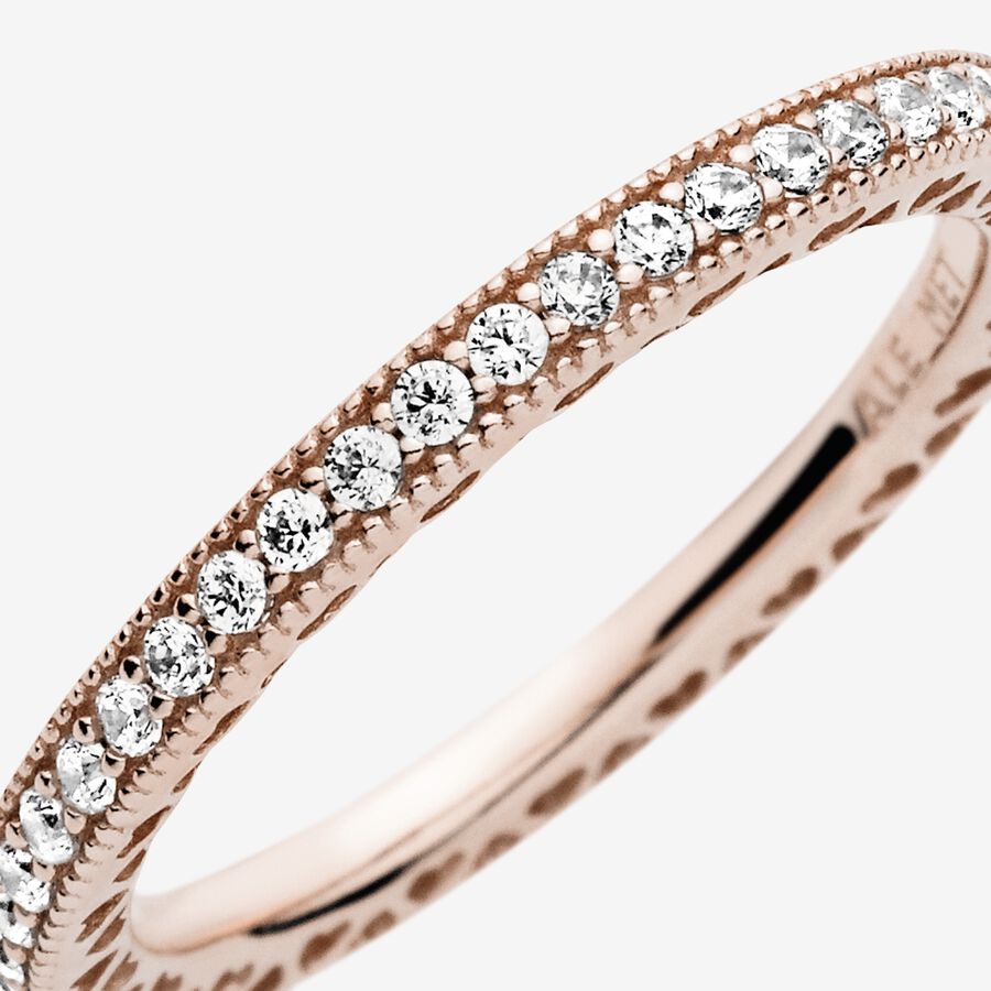 Sparkle & Hearts Ring Rose gold plated - Image 2