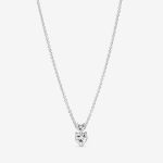 Double Heart Pendant Sparkling Collier Necklace