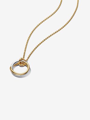 Organically Shaped Two-Tone Pendant Necklace