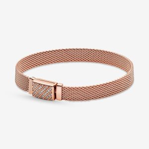 Reflexions Long Clasp Pavé Bracelet
