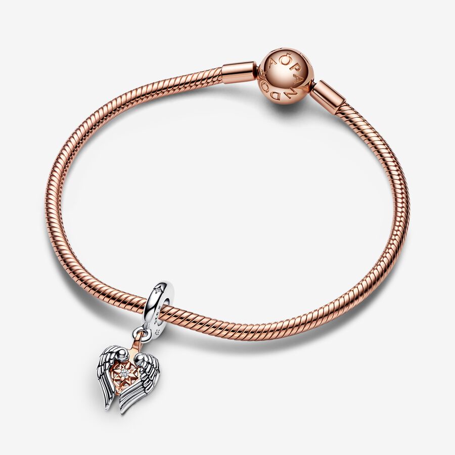 Celestial Compass Angel Wings Dangle Charm - Image 3