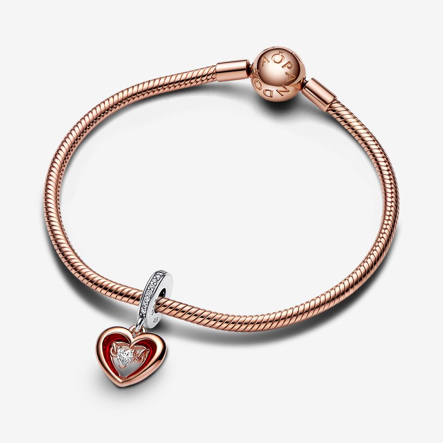 Two-tone Radiant Heart Dangle Charm - Image 2