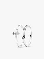 Era Lab-Grown Diamond White Gold Open and Trio Ring Set