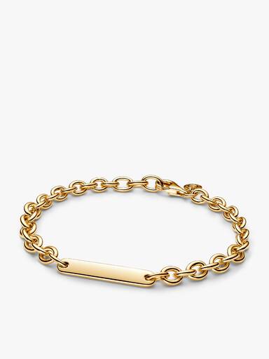 His & Hers Engravable Gold Plated Bracelet Set - Image 2