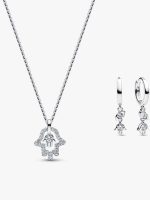 Hamsa Necklace and Earrings Set