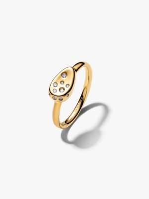 Medium Stone-Set Oval Signet Ring