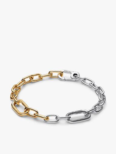Two Tone Lock and Key Bracelet and Charm Set - Image 2