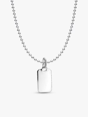 Engravable Rectangular Dog Tag Necklace