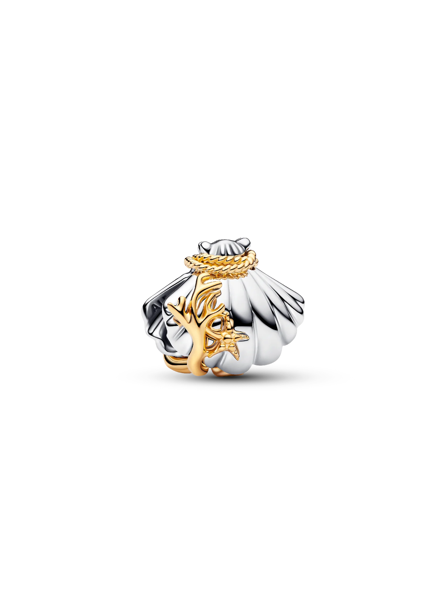 Disney Princesses Ariel Shell Lab-Grown Diamond Two-Tone Charm - Image 2