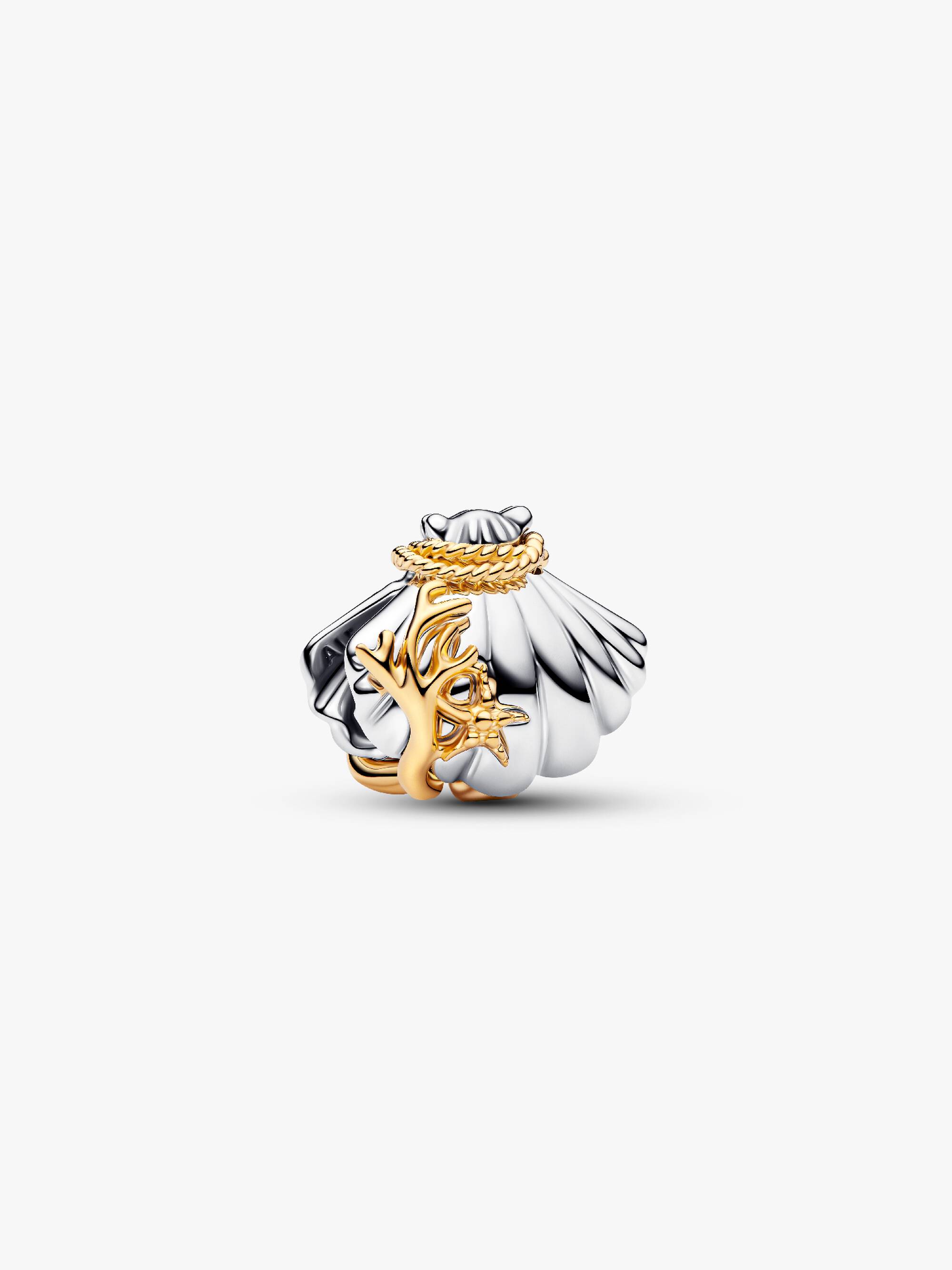Disney Princesses Ariel Shell Lab-Grown Diamond Two-Tone Charm