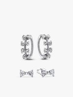 Sparkling Bow Stackable Earring Set