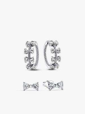 Sparkling Bow Stackable Earring Set