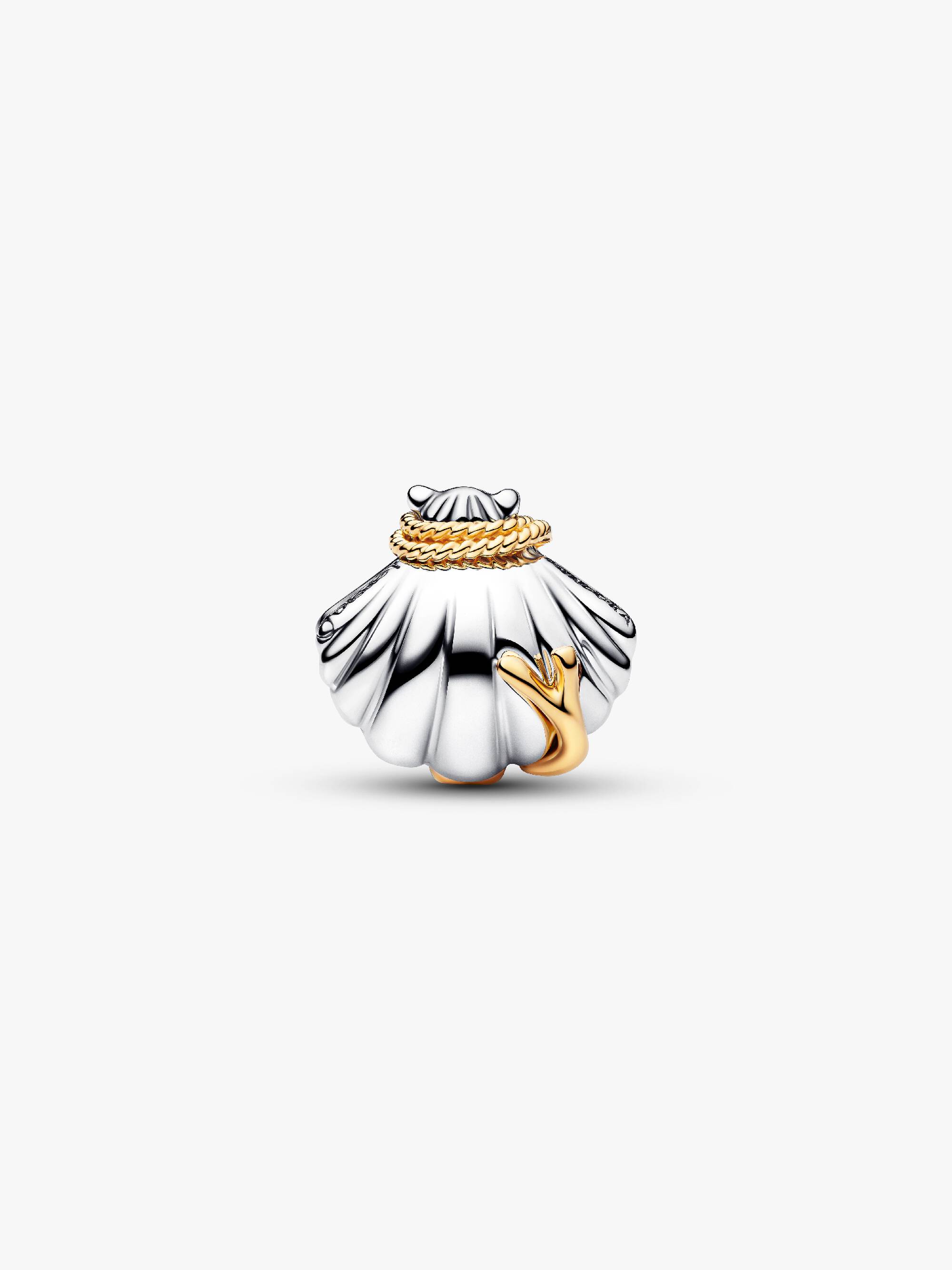 Disney Princesses Ariel Shell Lab-Grown Diamond Two-Tone Charm - Image 6