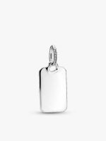 Engravable Rectangle Tag Pendant & Infinity Chain Necklace Set