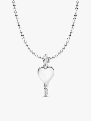 Engravable Heart Key Pendant Necklace