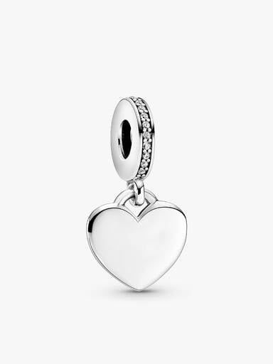 Engravable Heart Tag Dangle Charm Snake Chain Slider Bracelet Set - Image 3