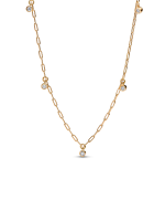 Era Bezel Lab-Grown Diamond Dangle Station Paperclip Chain Necklace