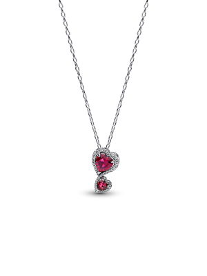 Red Halo Hearts Pendant Necklace