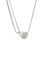 Infinite 14k White Gold Lab-grown Diamond Double Chain Collier Necklace